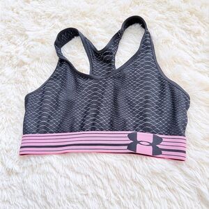 Under Armour Black and Pink Patterned Sports Bra